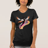 Abstract Flying Woman Neon Flow Silhouette T-shirt (Voorkant)