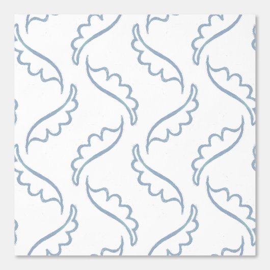 Abstract Foliage Modern Licht Wit en Blauw Behang (Voorkant)