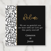 Abstract Foliage Pattern Bruiloft Bedankjes Labels (Voorkant)