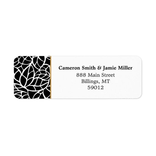 Abstract foliage rand retour adres etiket (Voorkant)