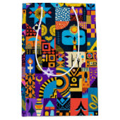 Abstract Folk Art Geometric Quilt Mosaic Medium Cadeauzakje (Voorkant)