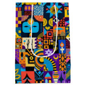 Abstract Folk Art Geometric Quilt Mosaic Medium Cadeauzakje (Achterkant)