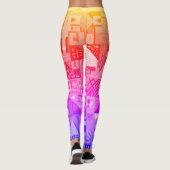 Abstract Folk Art Rainbow Gradient Quilt Leggings (Achterkant)