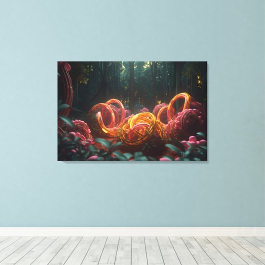 Abstract forest canvas afdruk (Insitu (Houten vloer))