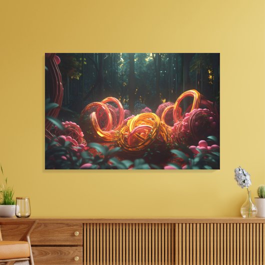 Abstract forest canvas afdruk (Insitu (Woonkamer))