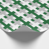 Abstract Forest Green, Zilver en Wit Cadeaupapier (Hoek)