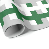 Abstract Forest Green, Zilver en Wit Cadeaupapier (Rol Hoek)