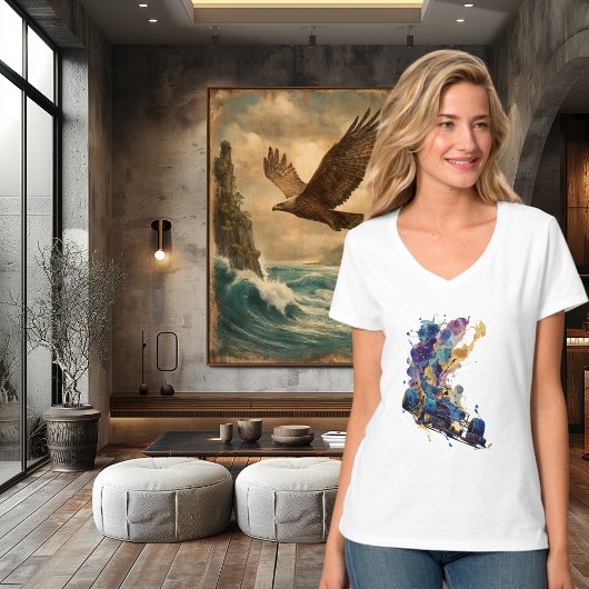 Abstract Formule Raceauto | Fluid Ink Waterverf Tri-Blend Shirt