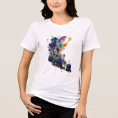 Abstract Formule Raceauto | Fluid Ink Waterverf Tri-Blend Shirt (Voorkant)