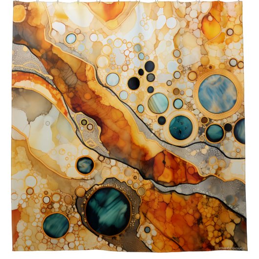 Abstract Fossiel Douchegordijn (Voorkant)