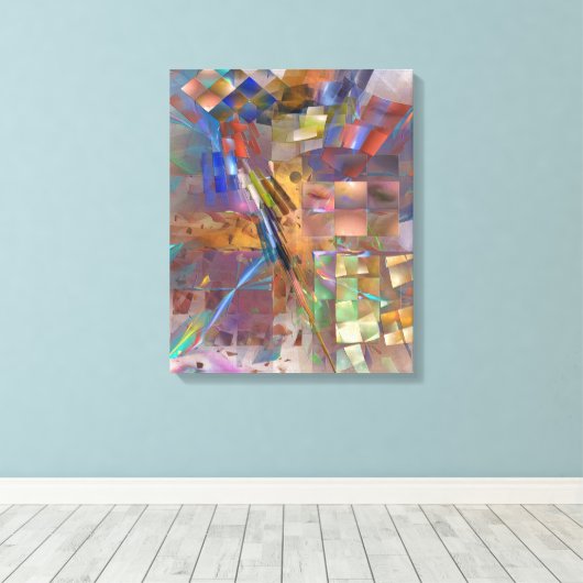 Abstract - Four Eyes - Rechthoekige Canvaskunst Canvas Afdruk (Insitu (Houten vloer))