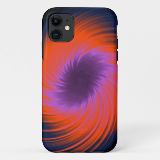 Abstract fractaal patroon spiraal paars en oranje Case-Mate iPhone case (Achterkant)