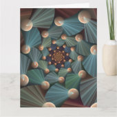 Abstract Fractal Art With Depth Brown Slate Blue Bedankkaart (Voorkant)