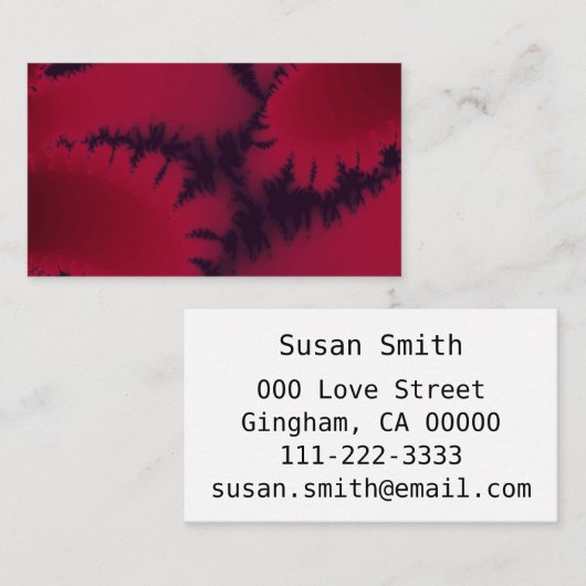 Abstract fractal Burgundy Plum Fractal Artwork Visitekaartje (Voorkant / Achterkant)