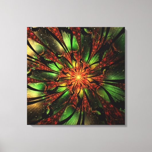 Abstract fractal flower design. canvas afdruk (Voorkant)