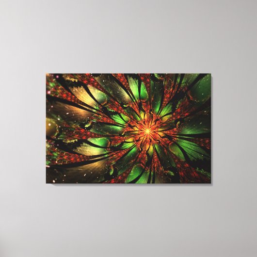 Abstract fractal flower design. canvas afdruk (Voorkant)