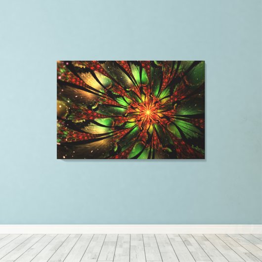 Abstract fractal flower design. canvas afdruk (Insitu (Houten vloer))