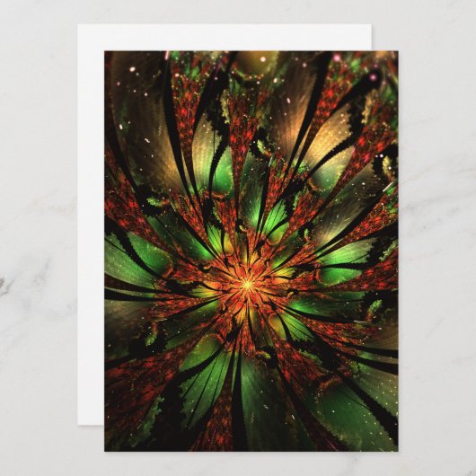 Abstract fractal flower design.  kaart (Voorkant / Achterkant)