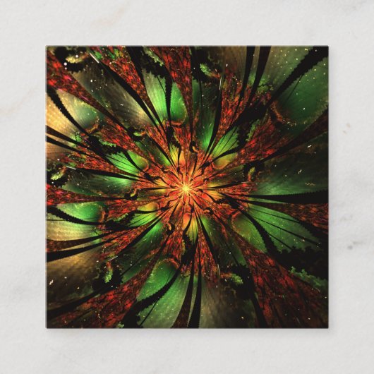 Abstract fractal flower design.  kortingskaartje (Voorkant)