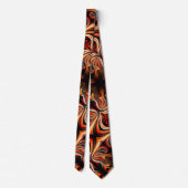 Abstract Fractal Gold Oranje Black Stropdas (Achterkant)