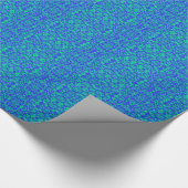 Abstract fractal in blauw en groen cadeaupapier (Hoek)