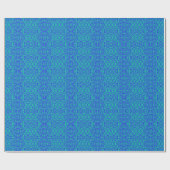 Abstract fractal in blauw en groen cadeaupapier (Vlak)