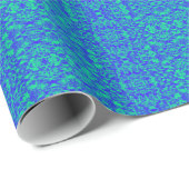 Abstract fractal in blauw en groen cadeaupapier (Rol Hoek)