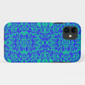 Abstract fractal in blauw en groen Case-Mate iPhone case (Achterkant (horizontaal))