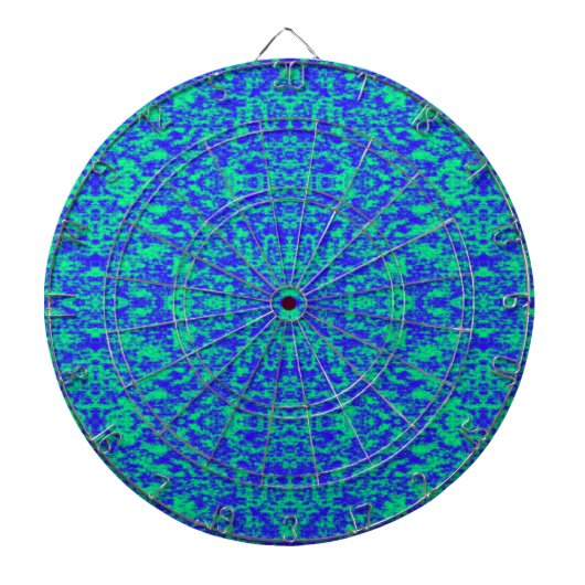 Abstract fractal in blauw en groen dartbord (Voorkant)