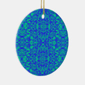 Abstract fractal in blauw en groen keramisch ornament (Rechts)