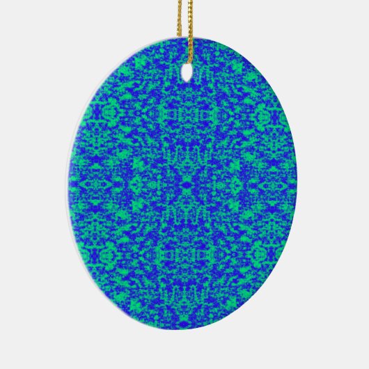 Abstract fractal in blauw en groen keramisch ornament (Rechts)