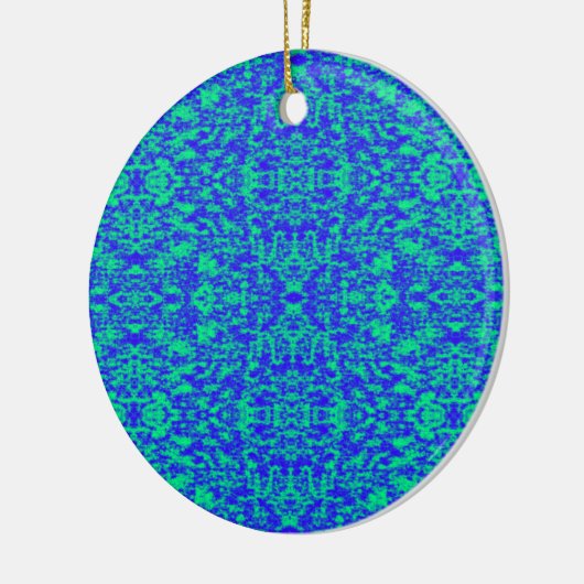Abstract fractal in blauw en groen keramisch ornament (Links)