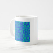 Abstract fractal in blauw en groen koffiemok (Voorkant links)