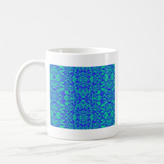 Abstract fractal in blauw en groen koffiemok (Links)
