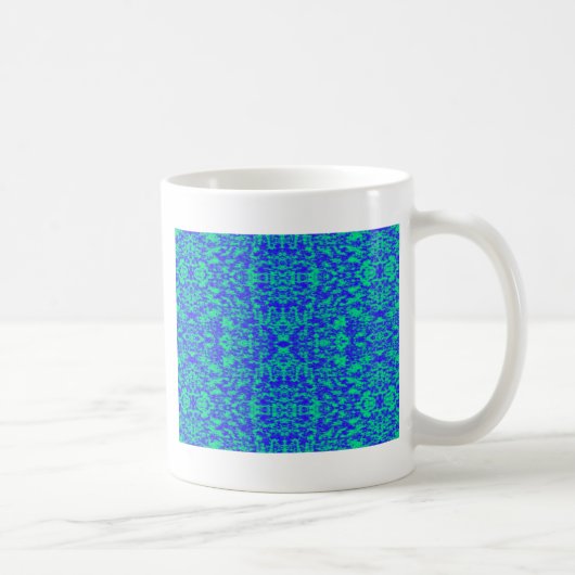 Abstract fractal in blauw en groen koffiemok (Rechts)
