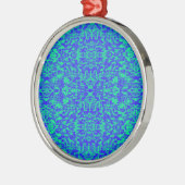 Abstract fractal in blauw en groen metalen ornament (Links)