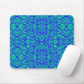 Abstract fractal in blauw en groen muismat (Met muis)