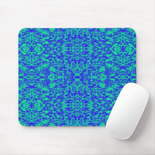 Abstract fractal in blauw en groen muismat (Met muis)
