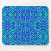 Abstract fractal in blauw en groen muismat (Voorkant)