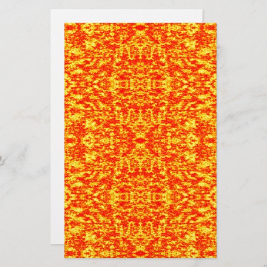 Abstract fractal in rood en Oranje Briefpapier (Voorkant / Achterkant)
