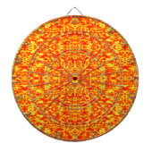 Abstract fractal in rood en Oranje Dartbord (Voorkant)