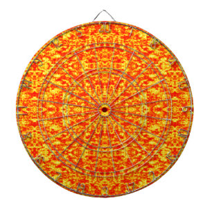Abstract fractal in rood en Oranje Dartbord