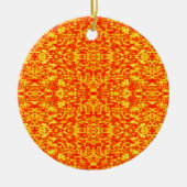Abstract fractal in rood en Oranje Keramisch Ornament (Voorkant)