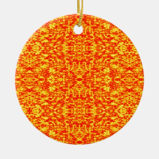 Abstract fractal in rood en Oranje Keramisch Ornament (Voorkant)