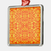 Abstract fractal in rood en Oranje Metalen Ornament (Links)