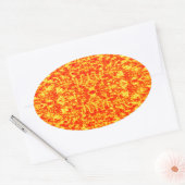 Abstract fractal in rood en Oranje Ovale Sticker (Envelop)