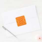 Abstract fractal in rood en Oranje Vierkante Sticker (Envelop)