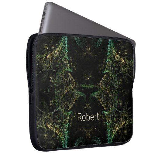 Abstract fractal Monogrammed Laptop Sleeve (Voorkant Rechts)