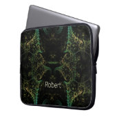 Abstract fractal Monogrammed Laptop Sleeve (Voorkant Links)