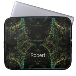 Abstract fractal Monogrammed Laptop Sleeve